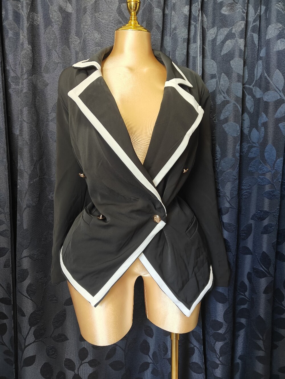 Elegant Pant suit with White Trim